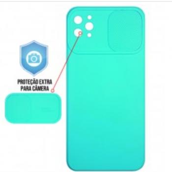 Capa para iPhone 12 Pro Max - Emborrachada Cam Protector Azul Claro
