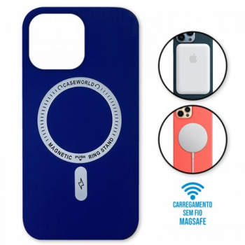 Capa iPhone 14 Pro - Padrão Magsafe Azul Marinho