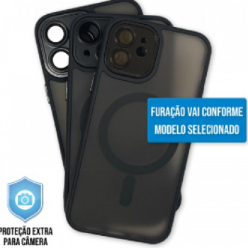 Capa iPhone 11 Pro Max - Clear Case Fosca Magsafe Graphite Black