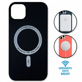 Capa iPhone 14 Max/Plus - Padrão Magsafe Preta
