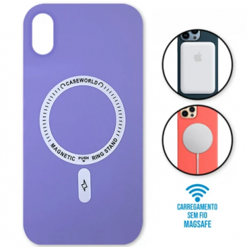Capa iPhone XR - Padrão Magsafe Lilás