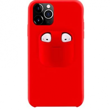 Capa iPhone 11 Pro Max - Padrão com Suporte para Airpods Vermelha