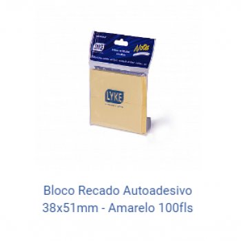 BLOCO RECADO AUTO-ADESIVO 38X51MM - AMAR