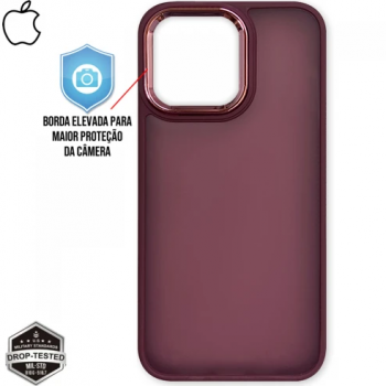 Capa iPhone 14 - Clear Case Fosca Dark Pink