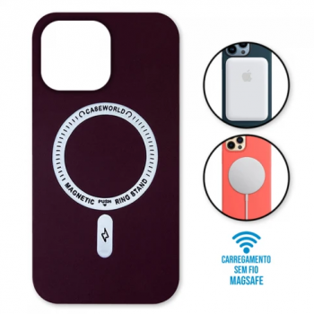Capa iPhone 14 Pro Max - Padrão Magsafe Vinho