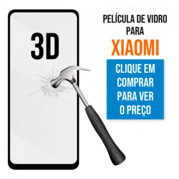 Película de Vidro 3D para Xiaomi Redmi 10C/12C/Poco C40/C55 Preta