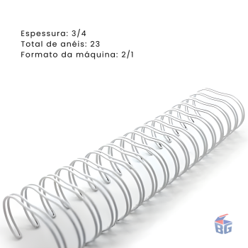 Wire-O 3/4 C/23a Branco  - 2/1