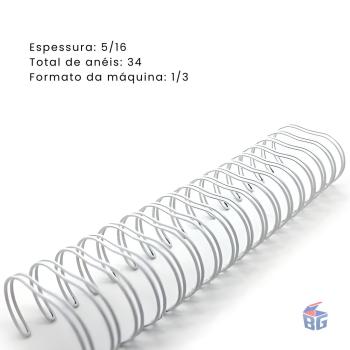 Wire-O 5/16 C/34a Branco =1/3