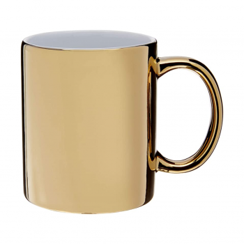 Caneca Cerâmica 325ml Dourada Metalizada