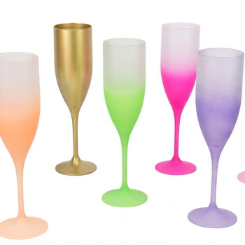 Taça Champanhe Acrílico 180ml Jateada