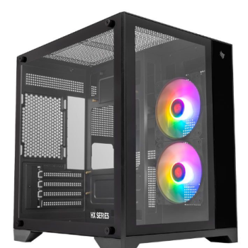 Gabinete Gamer Pichau HX110, Mini-Tower, Lateral de Vidro, Com 2 Fans, Preto, PG-HX110-BK