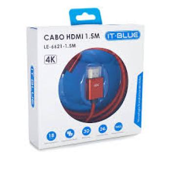 Cabo HDMI + HDMI 4K 5m LE-6621 - It-Blue