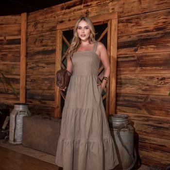 vestido marias pespontado - GG - marrom - clo