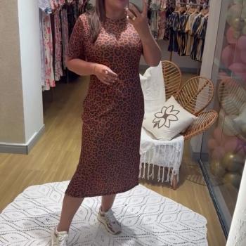 vestido midi animal print - vista lanip