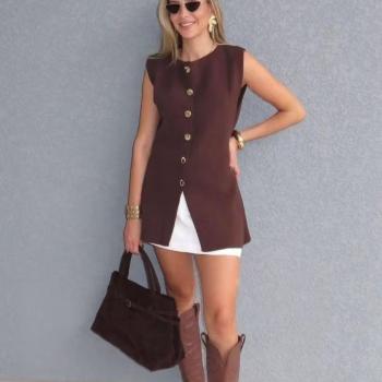 colete de modal - M - castor - moura trico