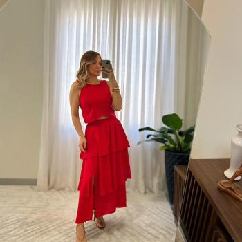 conj saia natasha - P - vermelho - mamacita