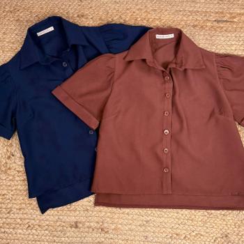 camisa fatima - P - marrom - madame chica