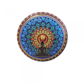 Porta Incenso Cerâmica - Mandala Azul Buda Thailand Meditando - MDECP - 192001