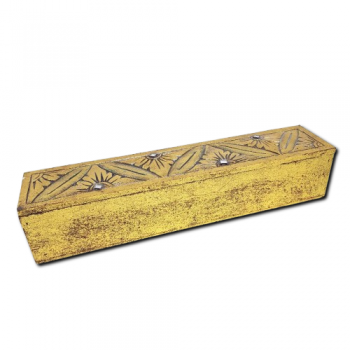 Porta Incenso Madeira Baú Dourado - 19505