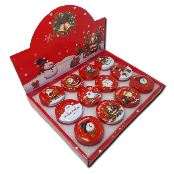 Caixa colecionável com 12 Velas Perfumadas 4x6CM - NATAL - 193266