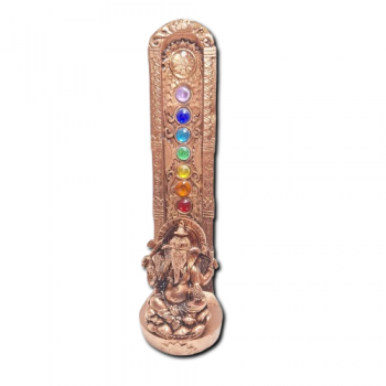 Porta Incenso Lord Ganesha  - 7 Chakras Vertical Bronze - 50006