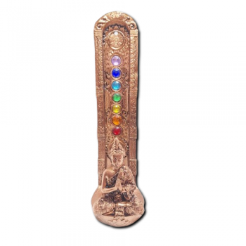 Porta Incenso Buda Thailand Orando  - 7 Chakras Vertical Bronze - 50007
