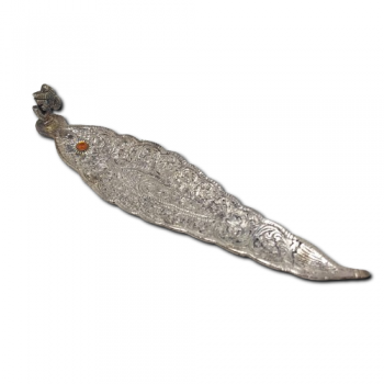 Incensario Canoa Metal Folha Prata - OM - 381-6