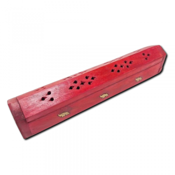 Incensário Box Pequeno Vermelho com Elefante - 04094-1