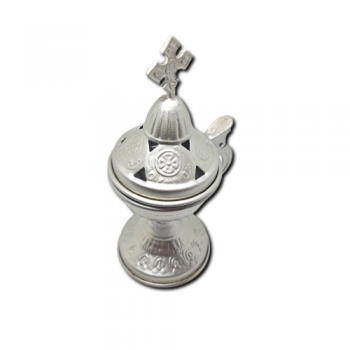 Turibulo de Mesa Metal Prata - 20 cm
