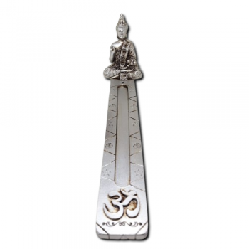 Porta Incenso Régua OM Prata Buda Thailand Vitarka Mudra - 36005