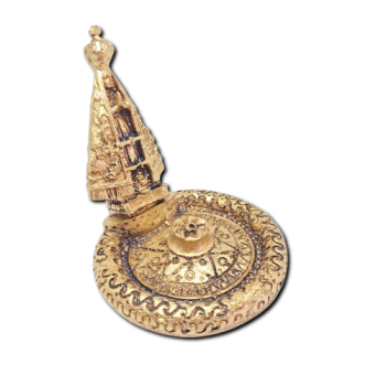 Porta Incenso Resina Prato Dourado  P - Nossa Senhora - 39008