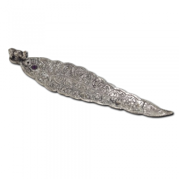 Incensario Canoa Metal Folha Prata - ELEFANTE - 381-5