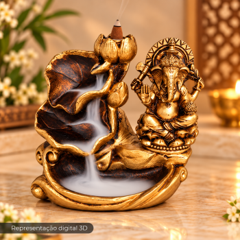 Porta Incenso Cascata Flores - Lord Ganesha - 18184