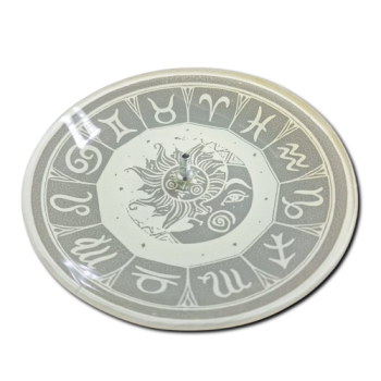 Porta Incenso Redondo - Sol e Lua - Cinza e Branco  - Vidro - 11035