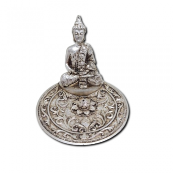 Porta Incenso Prato Prata - Buda Thailand Meditando - 25231