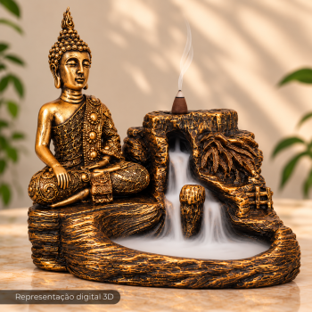 Porta Incenso Cascata - BUDA HINDU MEDITANDO - 13602