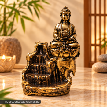 Porta Incenso Cachoeira - Buda Thailand Meditando