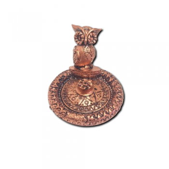 Porta Incenso Resina Prato Bronze P - Coruja - 1214