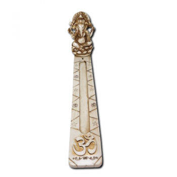 Porta Incenso Régua OM Branco Lord Ganesha - 36011