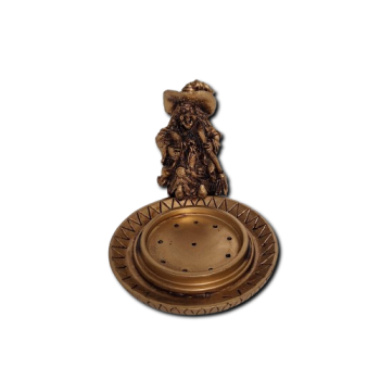 Porta Incenso Prato Dourado  - Bruxa com Livro - 28003