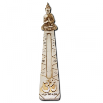 Porta Incenso Régua OM Branco Buda Thailand Orando - 36010
