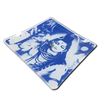 Porta Incenso Quadrado - Shiva - Azul e Branco - Vidro - 11005