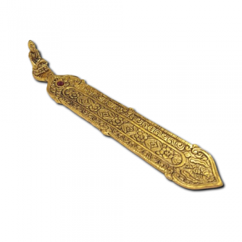 Incensario Canoa Metal com Mosaico Dourado - BUDA - 381