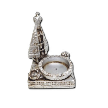 Porta Incenso/Vela Quadrado Prata - Nossa Senhora - 39004