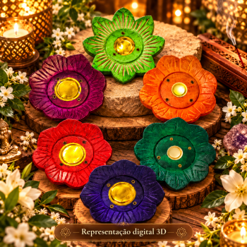 Porta Incenso Madeira - FLORES CORES