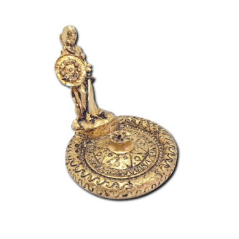 Porta Incenso Resina Prato Dourado  P - Ogum - 39009