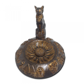 Porta Incenso Resina Preto - Deusa Bastet - 30105