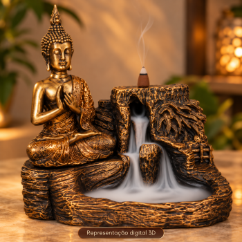 Porta Incenso Cascata BUDA TIBETANO