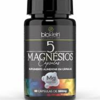 BIOKLEIN 5 MAGNESIOS (Magnésios Taurato, Malato, Citrato, Oxido de Magnésio, Magnésio Bisglicinato) 500mg 60 Caps