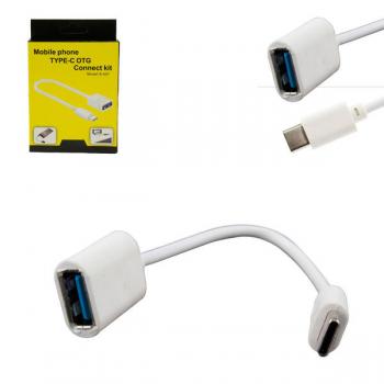 Cabo OTG USB-C Macho para USB Fêmea 10cm